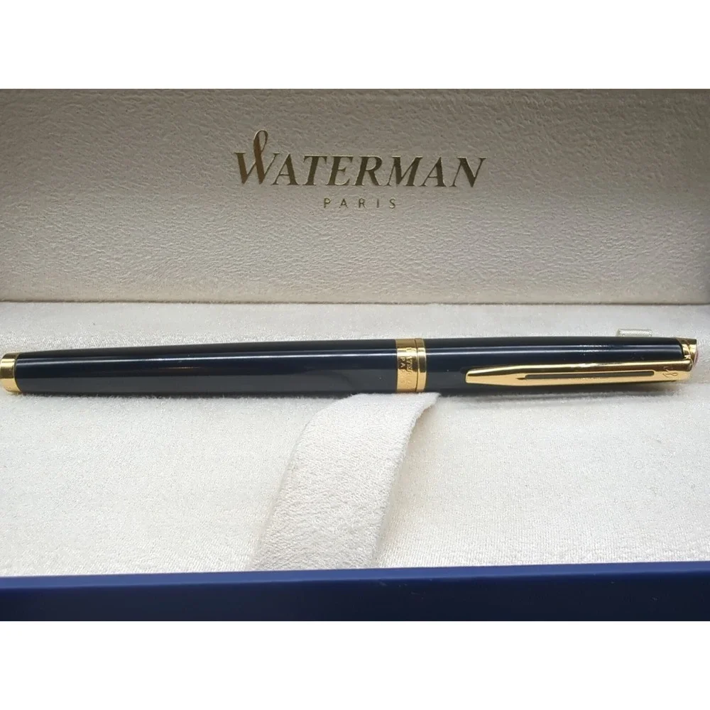 Vintage Ballpoint Pen Waterman Black Lacquer - Gold Trim Finish - Read